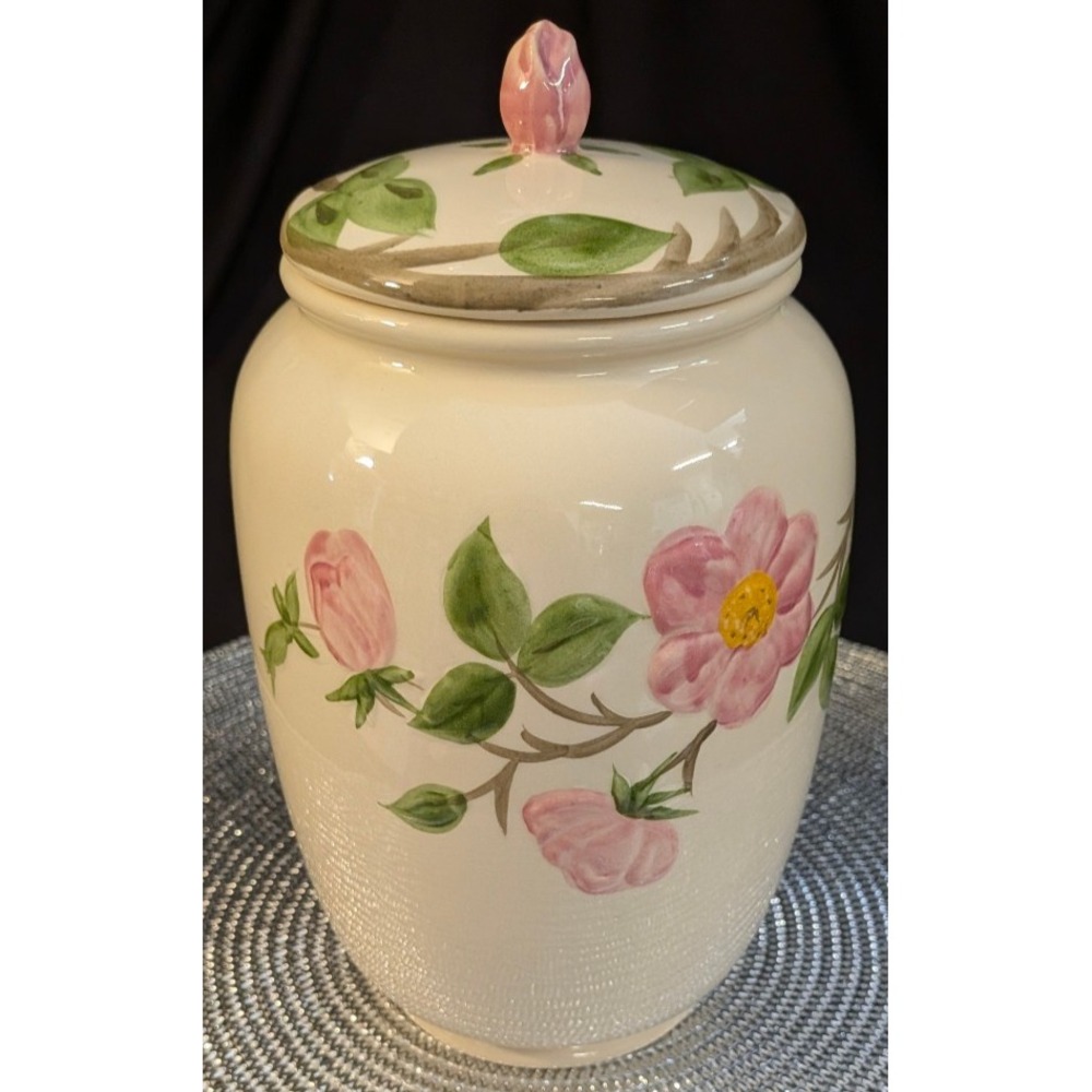 FRANCISCAN DESERT ROSE 9" VINTAGE BISCUIT JAR/CANISTER WITH LID Made In England